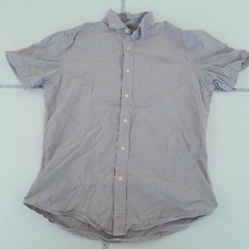 GAP Shirt Medium Pink Blue Check Mens Short Sleeve 100% Cotton