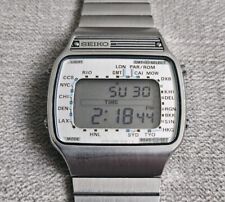 Vintage Digital Seiko Lcd World Time Aka Pan-am Watch A358 5000 Great Condition