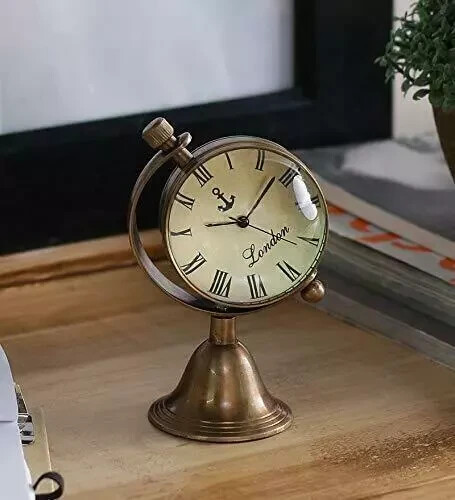 Antique brass analogue clock - brass,