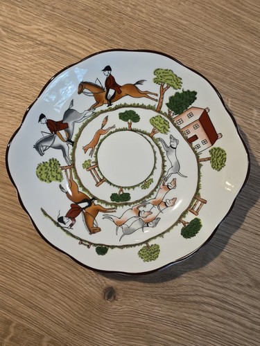 Coalport hunting scene cake - coalport,