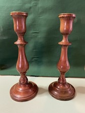 Pair of wooden candlesticks