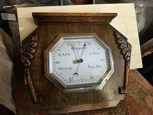 Art deco oak barometer - art, nice