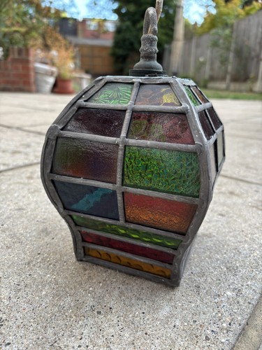Antique 1940s glass - , lantern