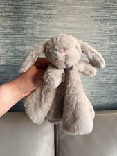 Crevent Grey Rabbit Baby Comforter Security Blankie Plush Bunny bnwot blanket