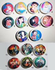 DISNEY CARTOON PRINCESSES & EVIL FEMALES Price per Knob Wood Decoupage Door Knob