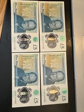 4 AA30 33 36 49 £5 FIVE POUND POLYMER NOTES LOW SERIAL NUMBER RARE 2 UNC, 2 CIRC
