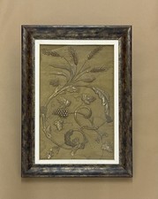 Antique Victorian Gilt Metal Wire Stumpwork Embroidery Harvest C1870