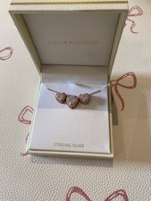 Stella Picciotto Sterling Silver Cubic Zirconia Heart Necklace + Earrings Set🤍