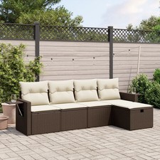 Garden Sofa Set Brown PE