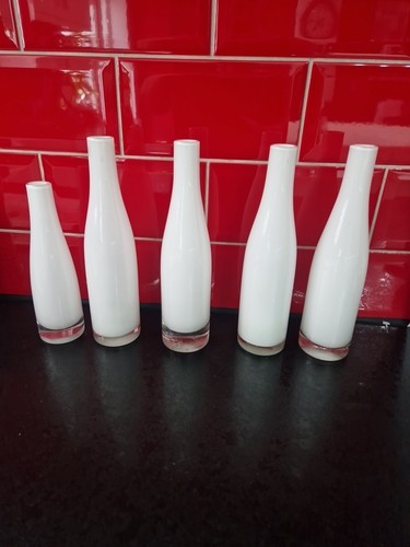 White glass vases hand - glass,