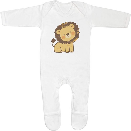 Lion sitting baby sleepsuit - 'lion, sitting'
