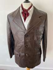 VINTAGE mens 70's MOD BROWN