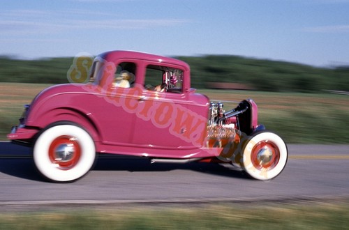 Vtg 35mm slide - hot, rod