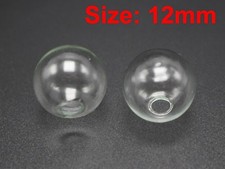 20 Pcs Clear Mini Lightbulb Globe Glass Bottle Vial With Hole 8mm-20mm Pendant