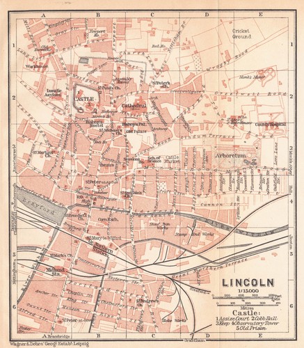 Lincoln antique map town - antique, map,