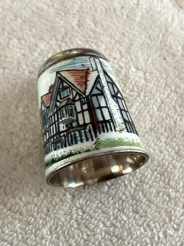 Vintage silver enamel - &,