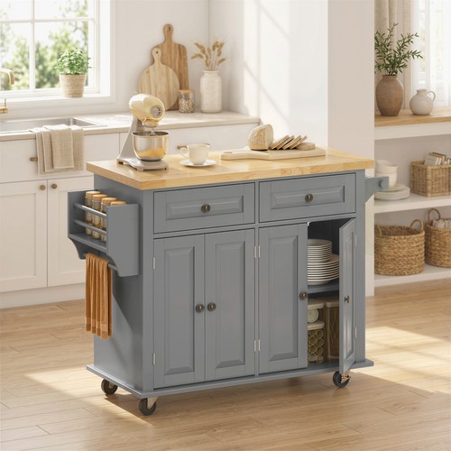 Kitchen island with rubberwood - with,