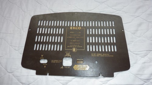 Ekco u143 radio back cover - radio,