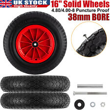 14" 3.5-8/16" 4.80/4.00-8 Puncture Proof Solid Wheelbarrow 38mm Bore Cart Tyre