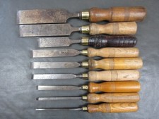 Graduated set of firmer chisels vintage old tools by Marples Ward Etc