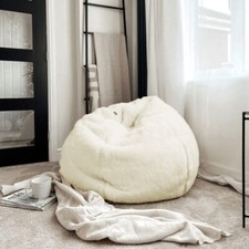 rucomfy Hugge Faux Fur Bean Bag - Natural usually £159