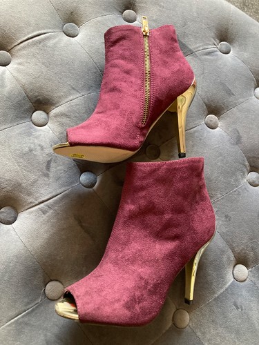 New look burgundy faux suede - new,