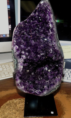 Huge dark amethyst crystal - dark,