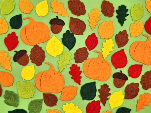 Felt autumn leaves acorns - felt, leaves,