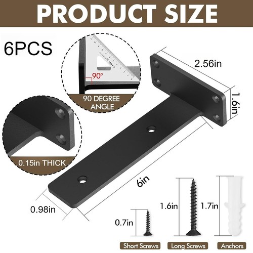 6pcs floating shelf - 2/4/6pcs,