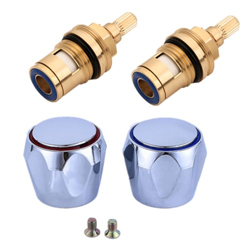 Set faucet knob handles hot - set,