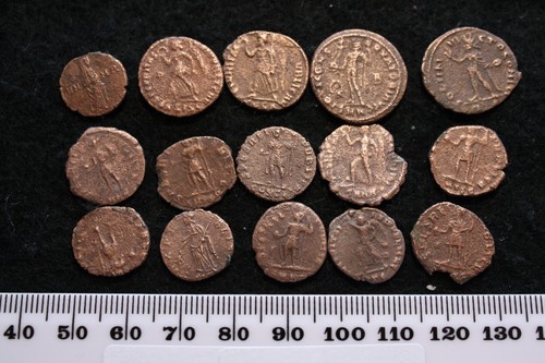 Roman coin showing standing - roman,