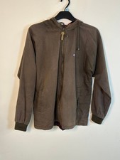 Lambretta Brown Full Zip Hoodie with Plaid Lining Size M