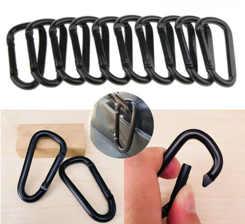 Black carabiner clip - carabiner, small