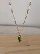 Green Lightning Bolt Necklace