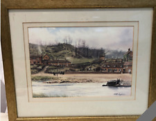 Original watercolour of Canal @ Jackfield, Ironbridge - by Paul A. Hopkins