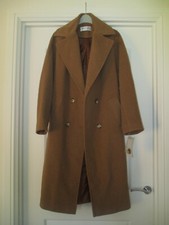 NEW HELENE BERMAN Wool Blend Coat Size UK 12 - Camel