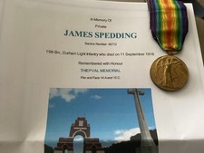 WW1 Victory Medal KIA Spedding