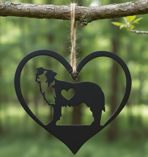 Steel dog heart - ornament, pet