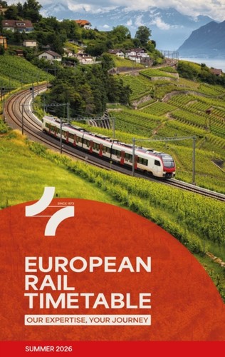 European rail timetable - rail, summer