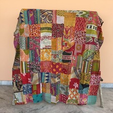 Art Kantha Twin Quilt Vintage