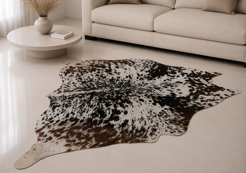 Genuine brown white cowhide - genuine,