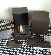 Gucci Watch 6800L  Ladies Gold Tone Bamboo Bangle Wristwatch 