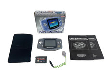 Nintendo Game Boy Advance Console Glacier Clear Boxed Working with Game Charity