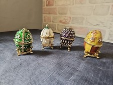 4 X Atlas Edition Faberge Enamel Eggs With Stands 