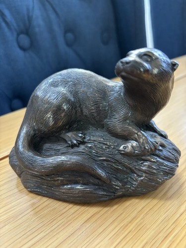 Vintage cold cast bronze - vintage, otter