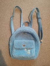 Disney Stitch Primark Blue Fluffy Rucksack Backpack Zip Around 