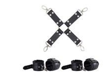 Leather Hog Tie Leg Back Ankle