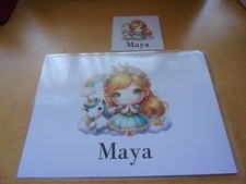 Personalised A4 Childrens laminated placemat and coaster
