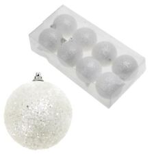White Snowball Baubles