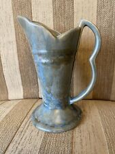 Art Deco Wade Heath Flaxman Pottery Flower Jug 1930s Mottled Blue Grey 15cm Tall